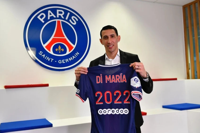 Di María após assinar com o PSG até 2022. Foto: Divulgação - futebol europeu