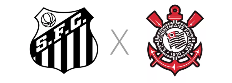 Santos x Corinthians, pela Copa do Brasil.