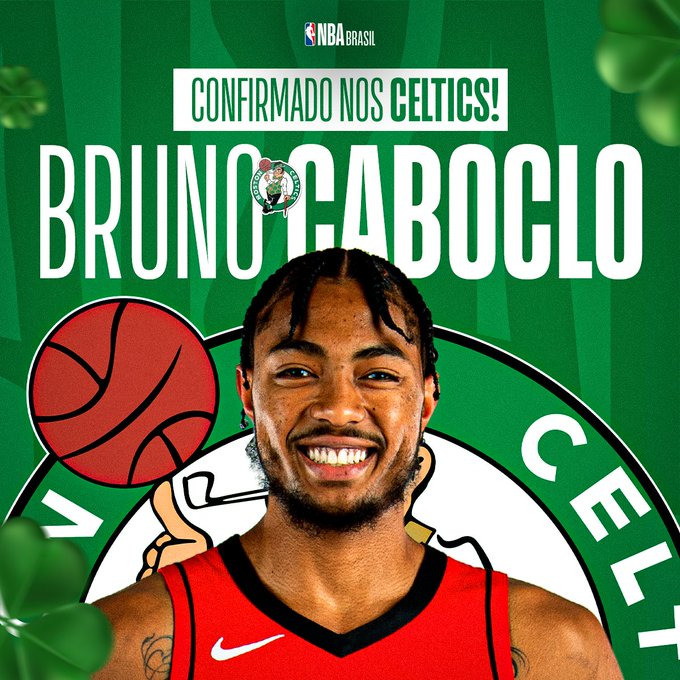 Bruno Caboclo sendo anunciado pelo Boston Celtics. Foto: Divulgação/NBA Brasil