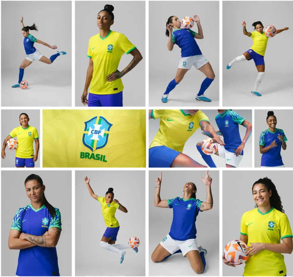 Novos uniformes da seleção brasileira. Foto: Divulgação/Nike - Brasil