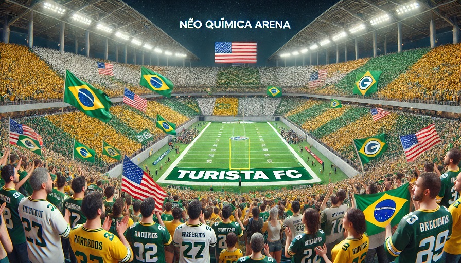 Animação autoral de um jogo da NFL Brasil na Neo Quimica Arena
